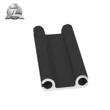 Perfil de extrusión de aluminio anodizado negro doble carril keder